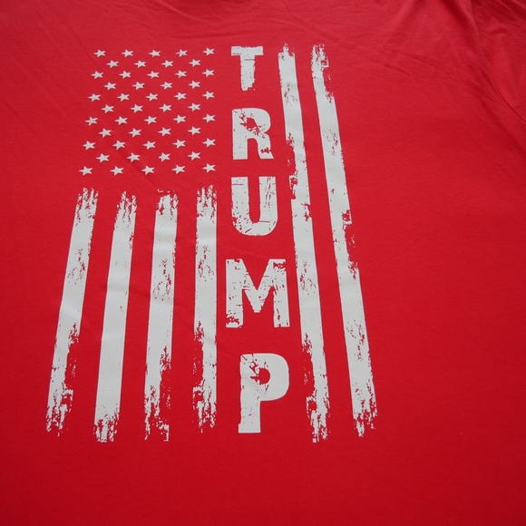 Forever Trump Flag Patriot Men Women 2XL XXL Red Unisex Graphic T-Shirt Tee NWOT - Picture 3 of 12
